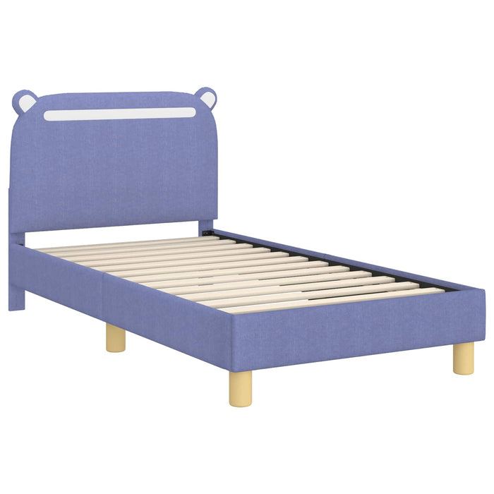 Cadru de pat pentru copii cu spătar Albastru Jeans 80 x 160 cm - WALTI WALTI