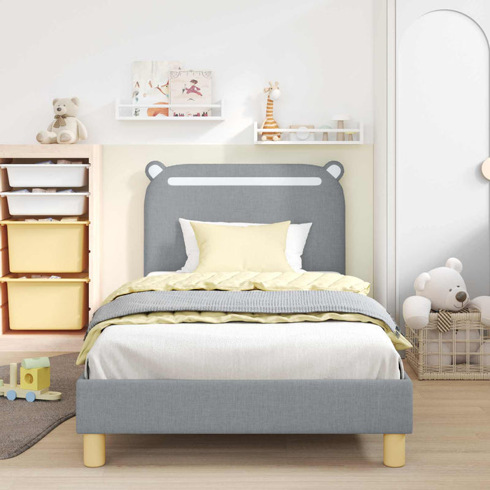 Cadru de pat pentru copii cu spătar Gri deschis 80 x 200 cm - WALTI WALTI