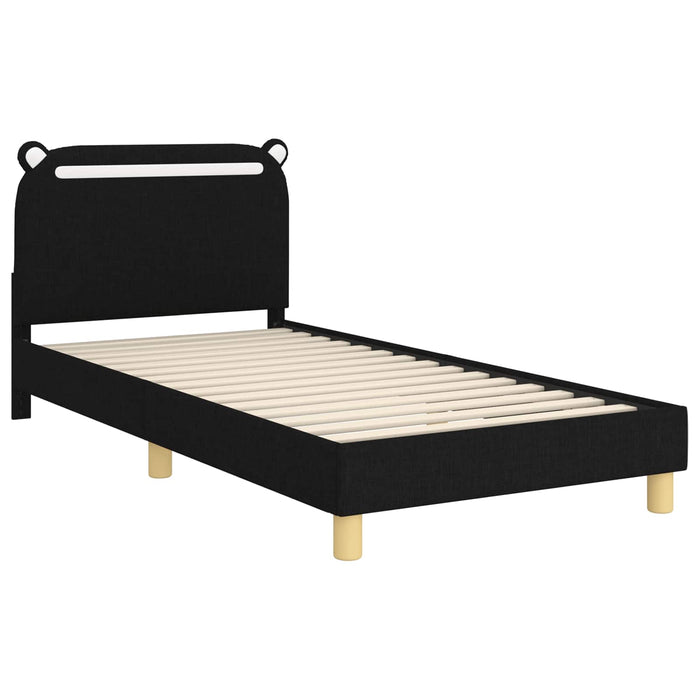 Cadru de pat pentru copii cu spătar Negru 80 x 200 cm țesătură - WALTI WALTI