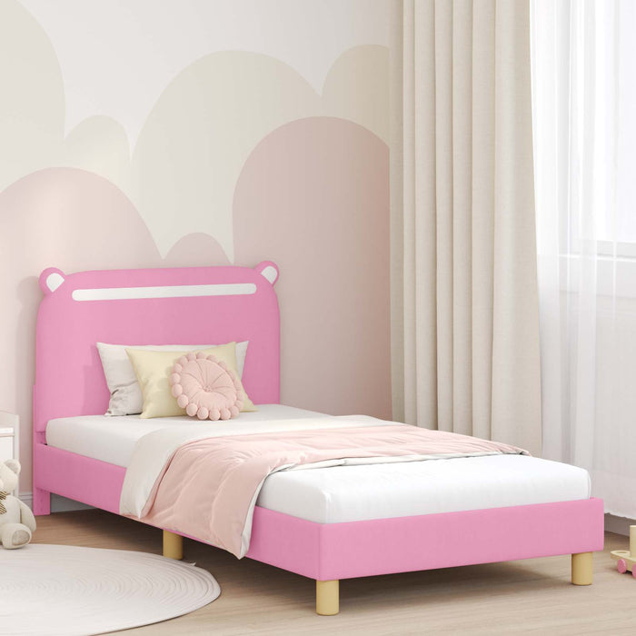 Cadru de pat pentru copii cu spătar Roz 80 x 200 cm țesătură - WALTI WALTI