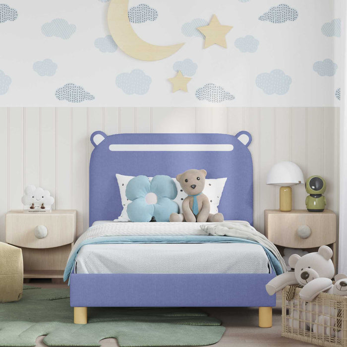 Cadru de pat pentru copii cu spătar Albastru Jeans 80 x 200 cm - WALTI WALTI