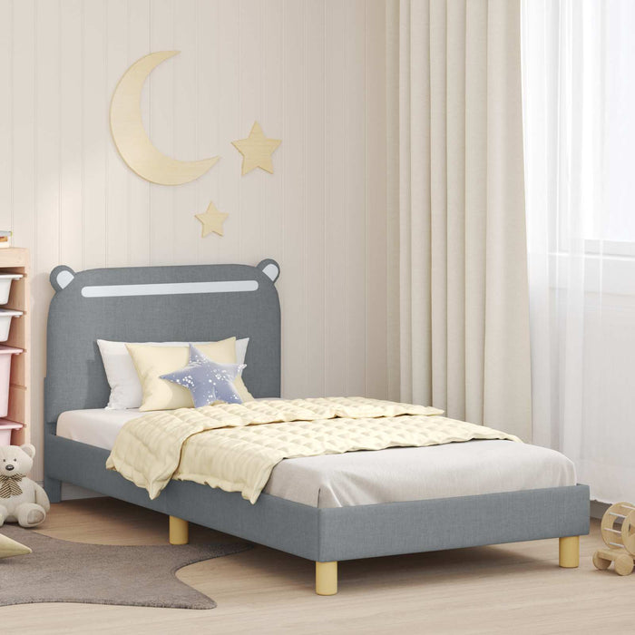 Cadru de pat pentru copii cu spătar Gri deschis 90 x 190 cm - WALTI WALTI