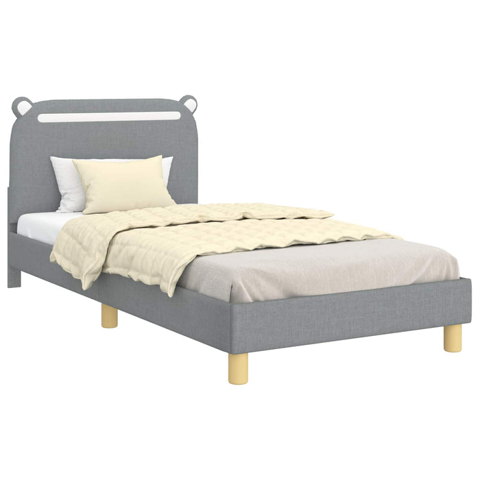 Cadru de pat pentru copii cu spătar Gri deschis 90 x 190 cm - WALTI WALTI