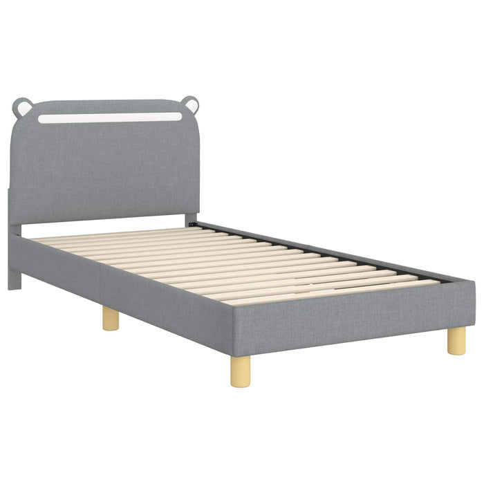 Cadru de pat pentru copii cu spătar Gri deschis 90 x 190 cm - WALTI WALTI