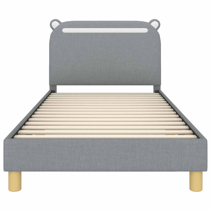 Cadru de pat pentru copii cu spătar Gri deschis 90 x 190 cm - WALTI WALTI