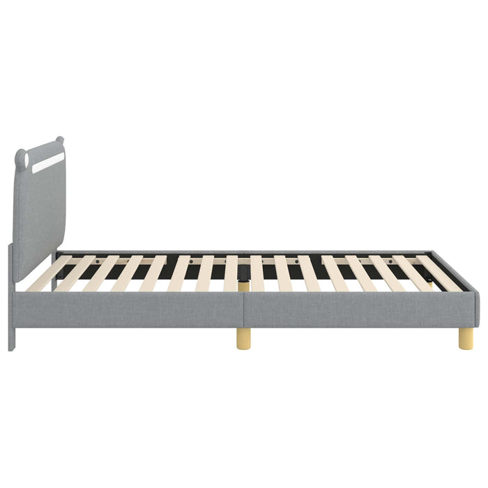 Cadru de pat pentru copii cu spătar Gri deschis 90 x 190 cm - WALTI WALTI