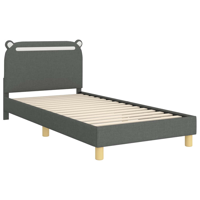 Cadru de pat pentru copii cu spătar Gri închis 90 x 190 cm - WALTI WALTI
