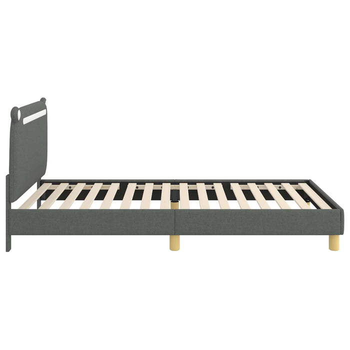 Cadru de pat pentru copii cu spătar Gri închis 90 x 190 cm - WALTI WALTI