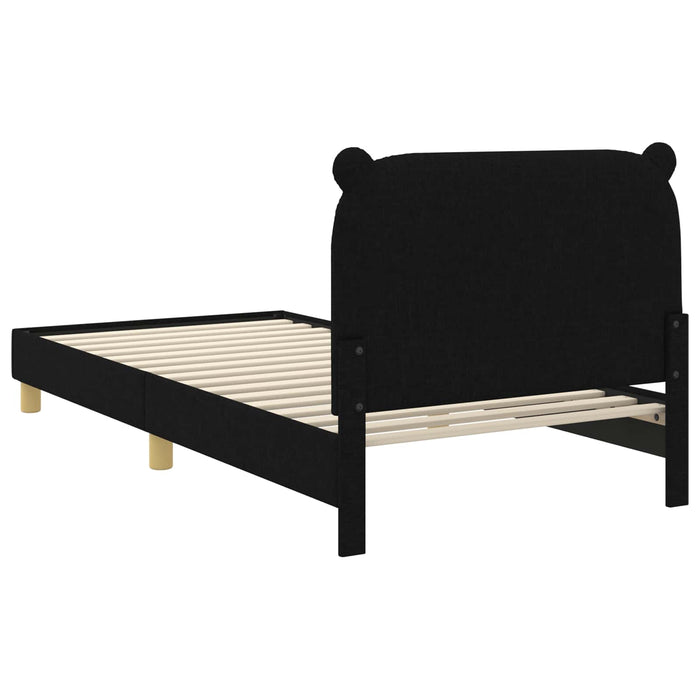 Cadru de pat pentru copii cu spătar Negru 90 x 190 cm țesătură - WALTI WALTI