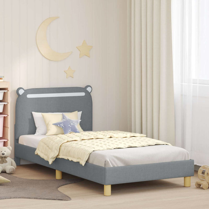 Cadru de pat pentru copii cu spătar Gri deschis 90 x 200 cm - WALTI WALTI