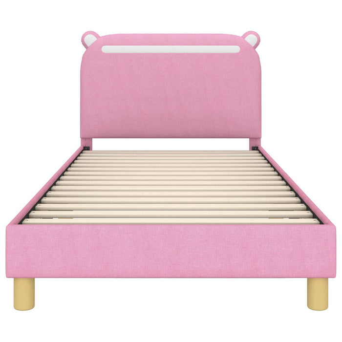 Cadru de pat pentru copii cu spătar Roz 90 x 200 cm țesătură - WALTI WALTI