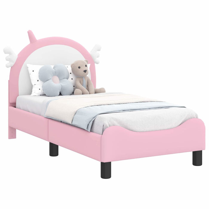 Cadru de pat pentru copii cu spătar Roz 70 x 140 cm PU - WALTI WALTI