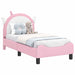 Cadru de pat pentru copii cu spătar Roz 70 x 140 cm PU - WALTI WALTI