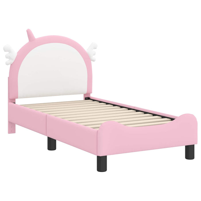 Cadru de pat pentru copii cu spătar Roz 70 x 140 cm PU - WALTI WALTI