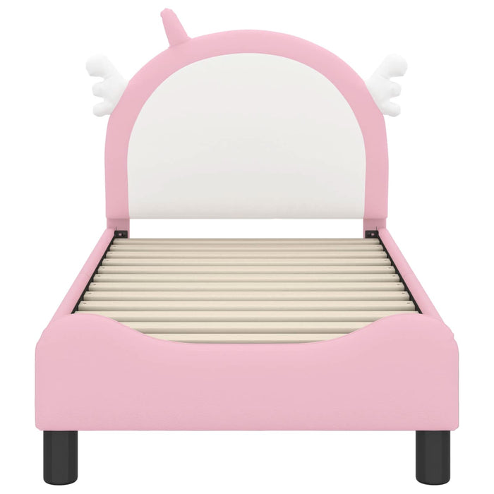 Cadru de pat pentru copii cu spătar Roz 70 x 140 cm PU - WALTI WALTI