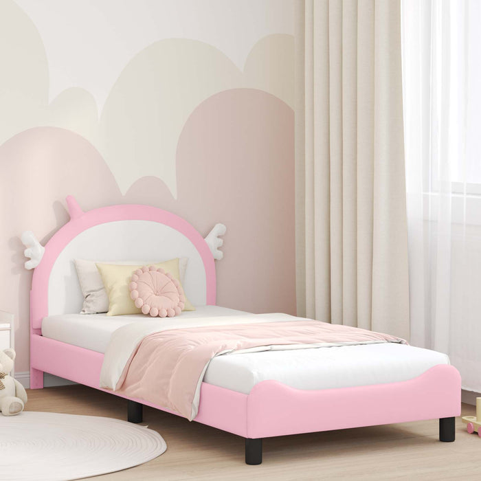 Cadru de pat pentru copii cu spătar Roz 80 x 200 cm PU - WALTI WALTI