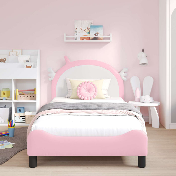 Cadru de pat pentru copii cu spătar Roz 90 x 190 cm PU - WALTI WALTI