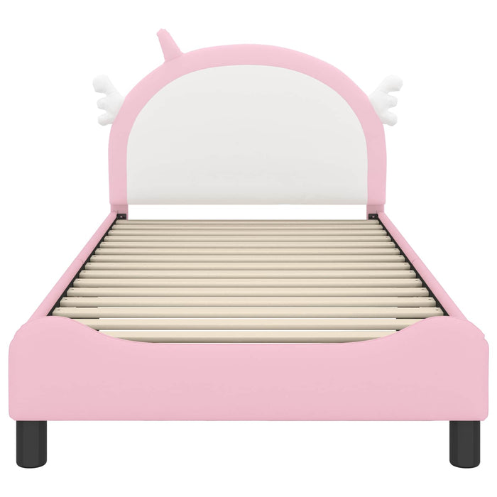 Cadru de pat pentru copii cu spătar Roz 90 x 190 cm PU - WALTI WALTI