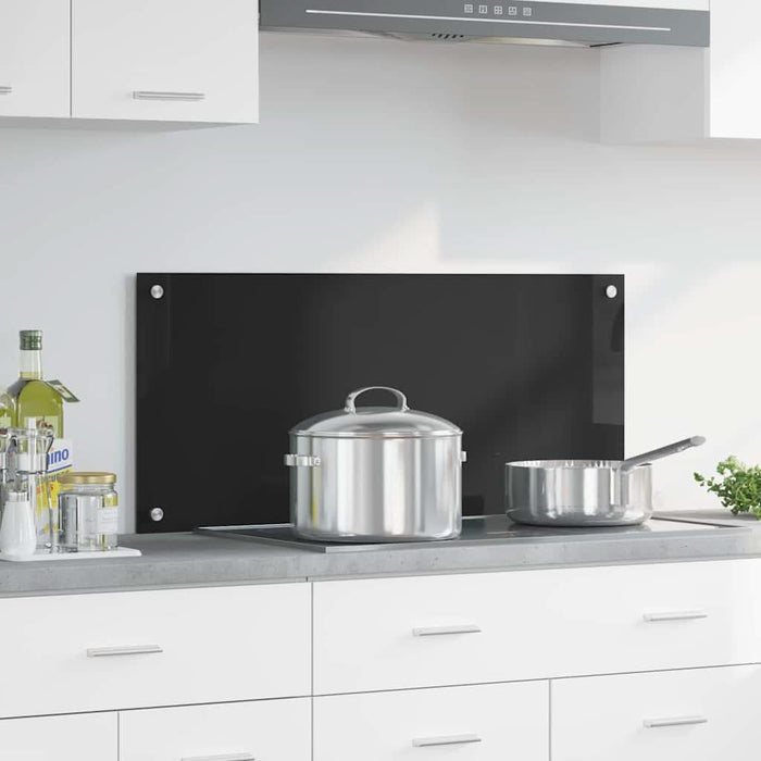 Spate de bucătărie Negru 90 x 40 cm sticlă securizată - WALTI WALTI