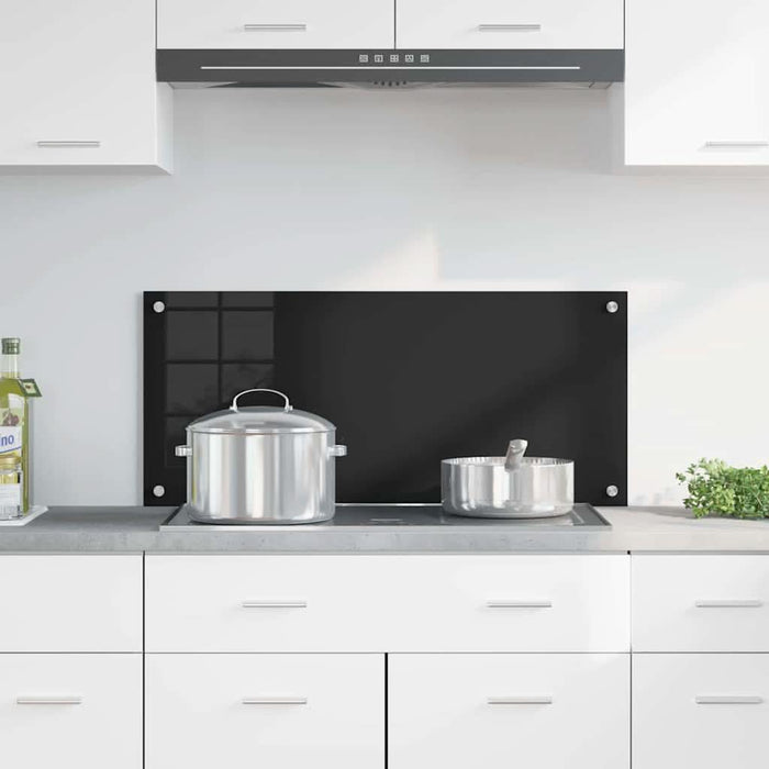 Spate de bucătărie Negru 90 x 40 cm sticlă securizată - WALTI WALTI