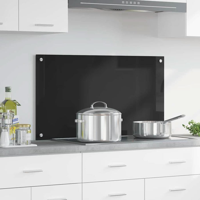 Spate de bucătărie Negru 90 x 50 cm sticlă securizată - WALTI WALTI