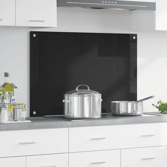 Panou de bucătărie Negru 90 x 60 cm sticlă securizată - WALTI WALTI