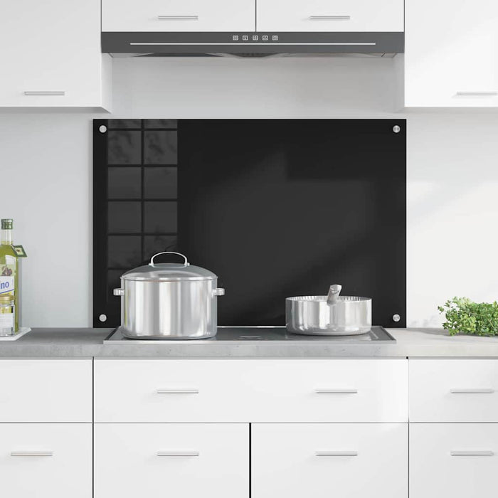 Panou de bucătărie Negru 90 x 60 cm sticlă securizată - WALTI WALTI