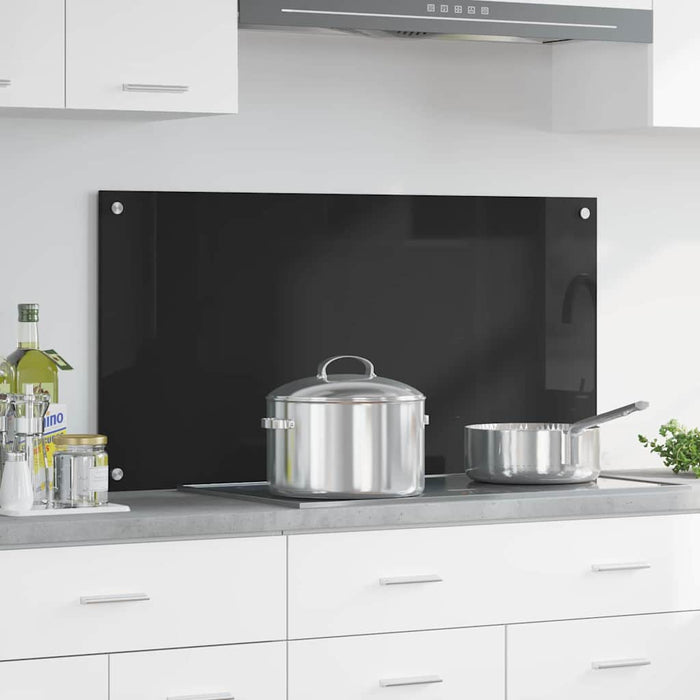 Spate de bucătărie Negru 100 x 50 cm sticlă securizată - WALTI WALTI
