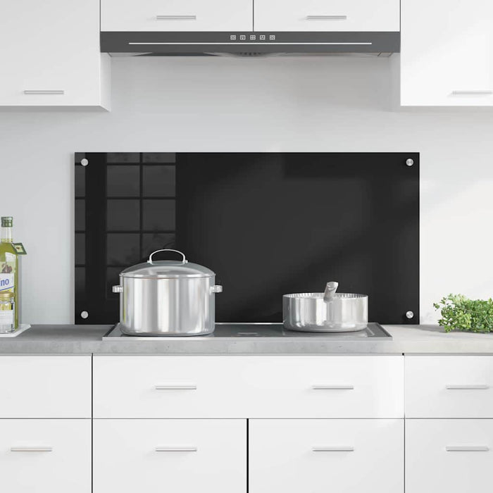 Spate de bucătărie Negru 100 x 50 cm sticlă securizată - WALTI WALTI