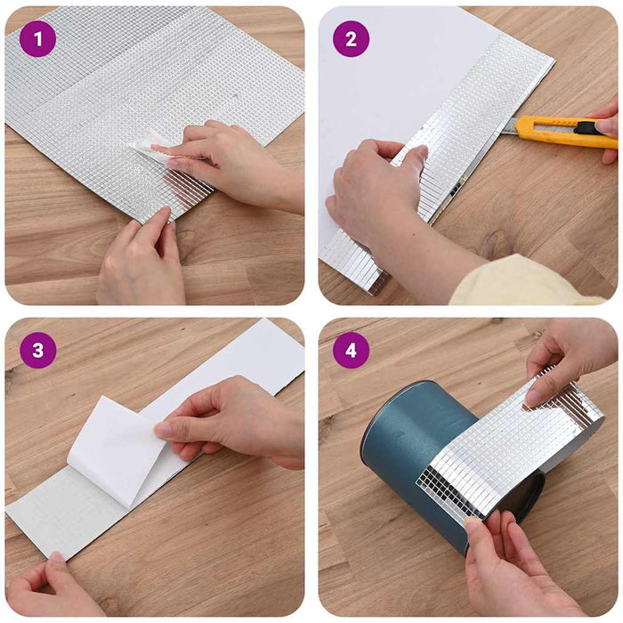 Placă Mozaic cu Oglindă 3 pcs Argintiu 30 x 30 cm Sticlă - WALTI WALTI