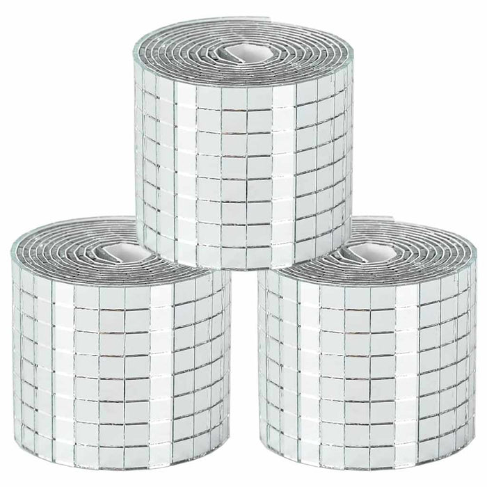Placă Mozaic cu Oglindă 3 pcs Argintiu 100 x 4 cm Sticlă - WALTI WALTI