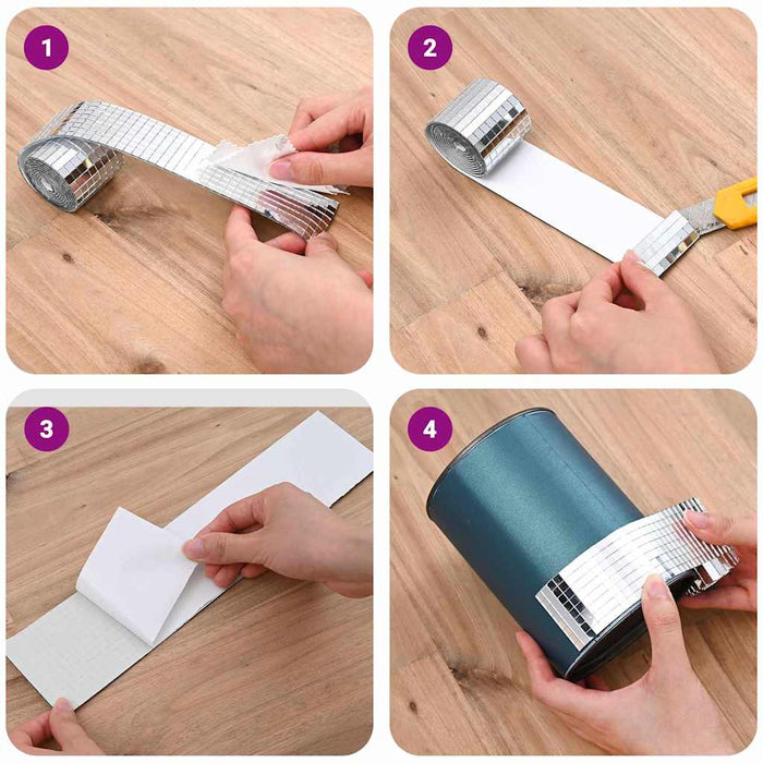 Placă Mozaic cu Oglindă 12 pcs Argintiu 100 x 4 cm Sticlă - WALTI WALTI
