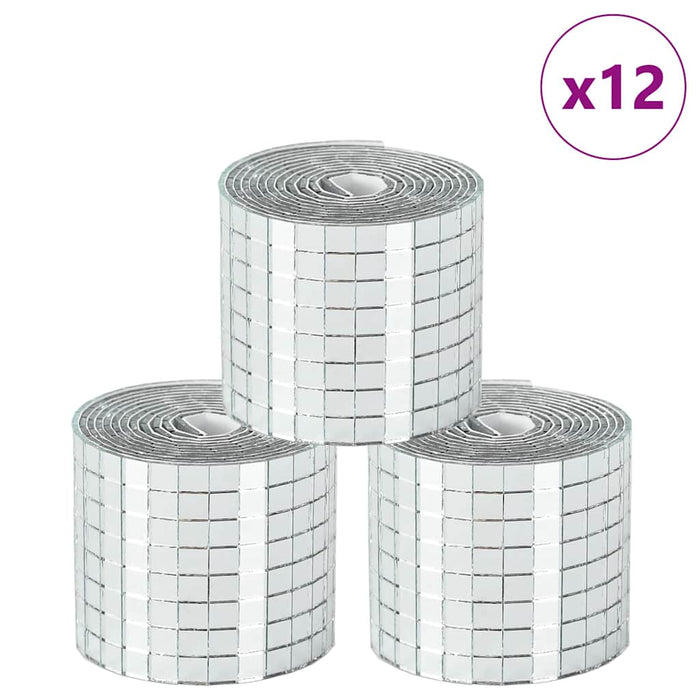 Placă Mozaic cu Oglindă 12 pcs Argintiu 100 x 4 cm Sticlă - WALTI WALTI