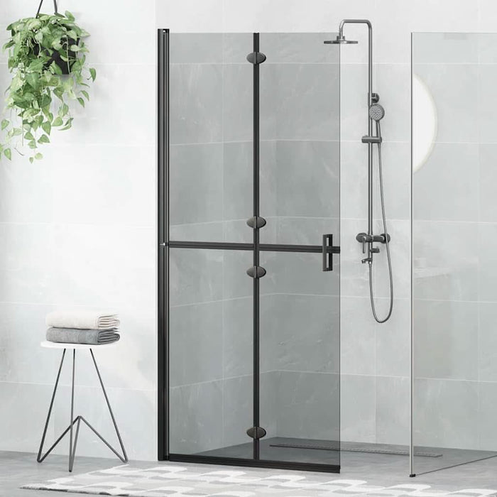 Perete de duș Walk-in Negru și transparent închis 90 x 190 cm - WALTI WALTI