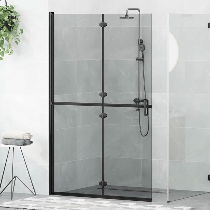 Perete de duș Walk-in Negru și transparent închis 120 x 190 cm - WALTI WALTI