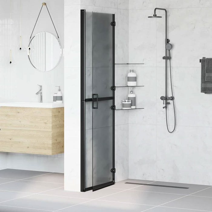 Perete de duș Walk-in Negru și transparent închis 120 x 190 cm - WALTI WALTI