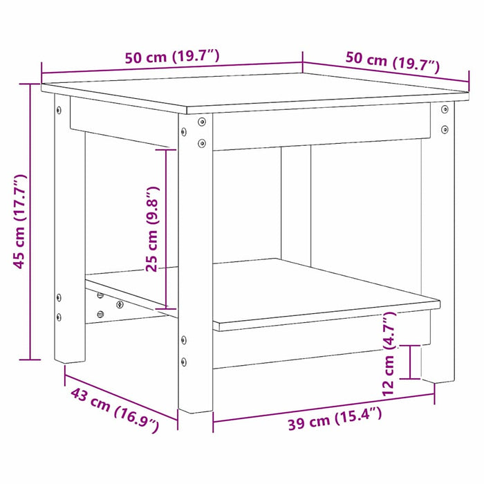 Masă de cafea Maro ceruit 50 x 50 x 45 cm Lemn masiv de pin - WALTI WALTI