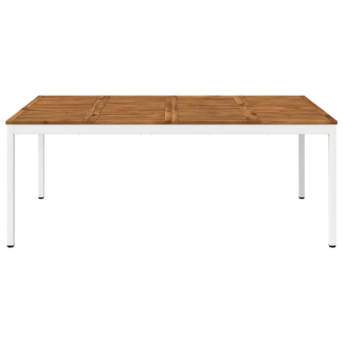 Masă de cină pentru grădină Natural și Alb 196 x 100,5 x 75 cm WALTI