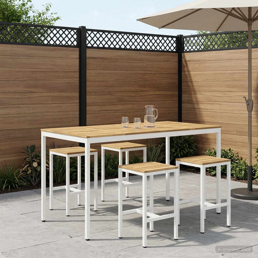 Masă de Bar în Grădină Alb 196 x 100,5 x 105 cm - WALTI WALTI