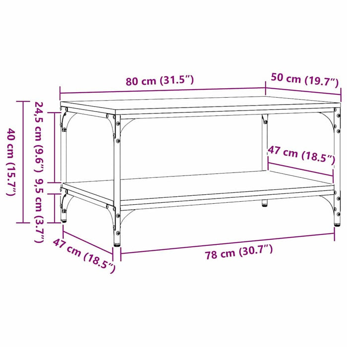 Masă de cafea Lemn Vechi 80 x 50 x 40 cm Lemn compozit - WALTI WALTI