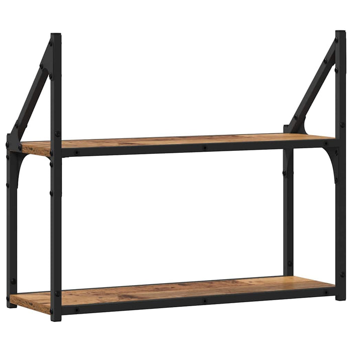 Raft de perete cu raft Lemn vechi 60 x 21 x 51 cm Lemn compozit - WALTI WALTI