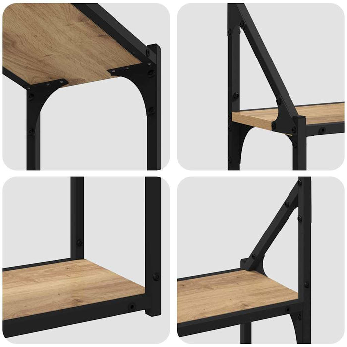 Raft de perete stejar artizanal 60 x 21 x 51 cm Lemn compozit - WALTI WALTI
