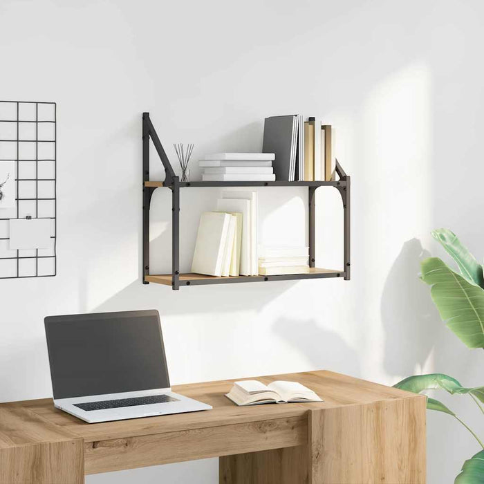 Raft de perete stejar artizanal 60 x 21 x 51 cm Lemn compozit - WALTI WALTI