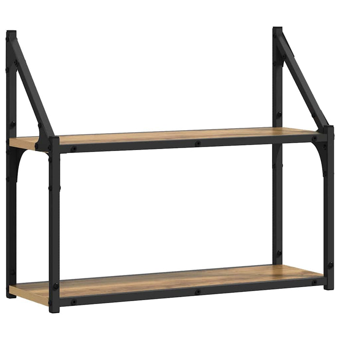 Raft de perete stejar artizanal 60 x 21 x 51 cm Lemn compozit - WALTI WALTI