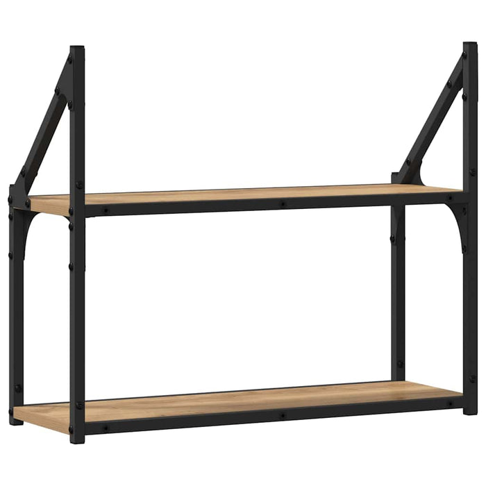 Raft de perete stejar artizanal 60 x 21 x 51 cm Lemn compozit - WALTI WALTI
