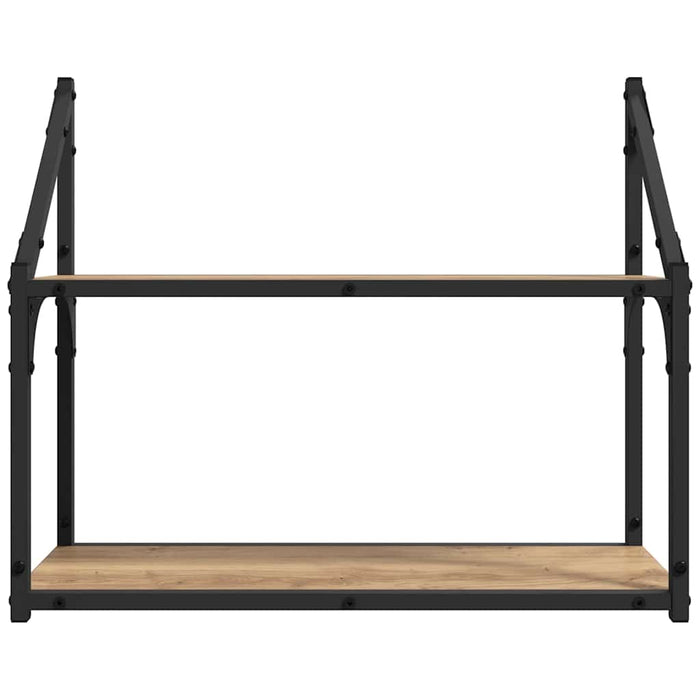 Raft de perete stejar artizanal 60 x 21 x 51 cm Lemn compozit - WALTI WALTI