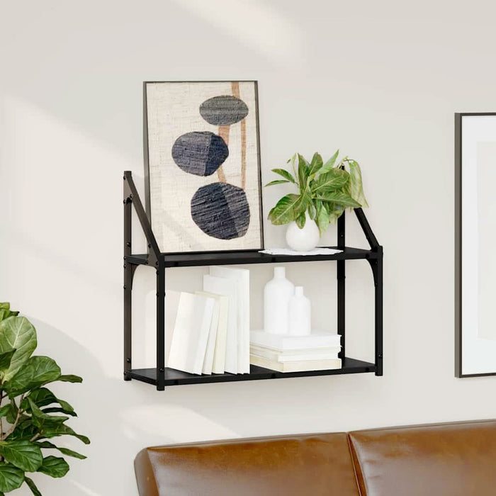 Raft de perete Stejar negru 60 x 21 x 51 cm Lemn compozit - WALTI WALTI
