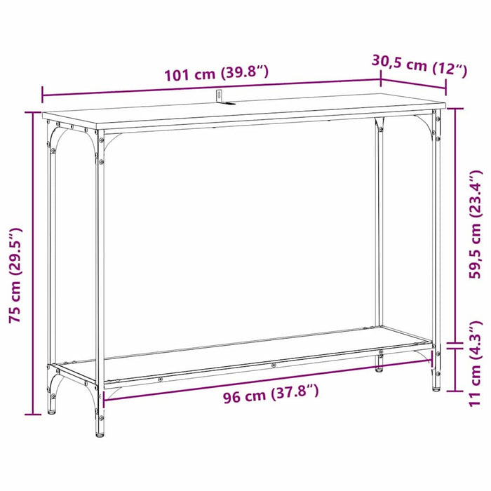 Masă de consolă Lemn vechi 101 x 30.5 x 75 cm Lemn compozit - WALTI WALTI