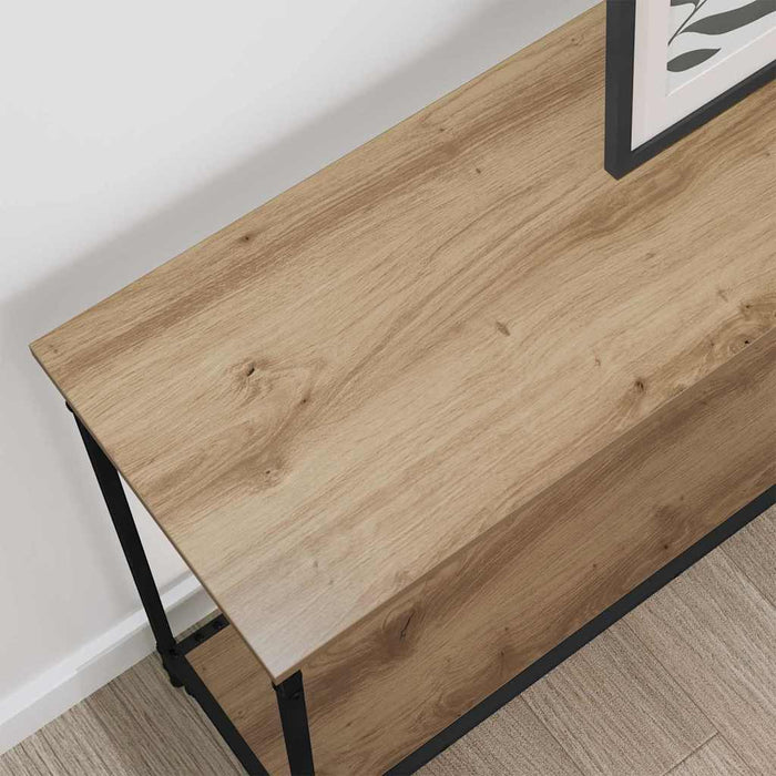 Masă de consolă cu raft stejar artizanal 101 x 30.5 x 75 cm - WALTI WALTI