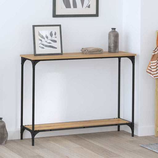 Masă de consolă cu raft stejar artizanal 101 x 30.5 x 75 cm - WALTI WALTI